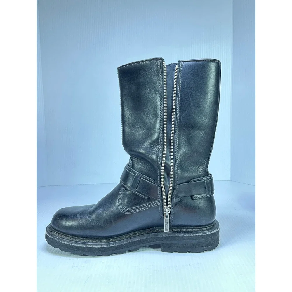 Harley-Davidson Mens Black Leather Harness Biker Boots 95143 Size 10